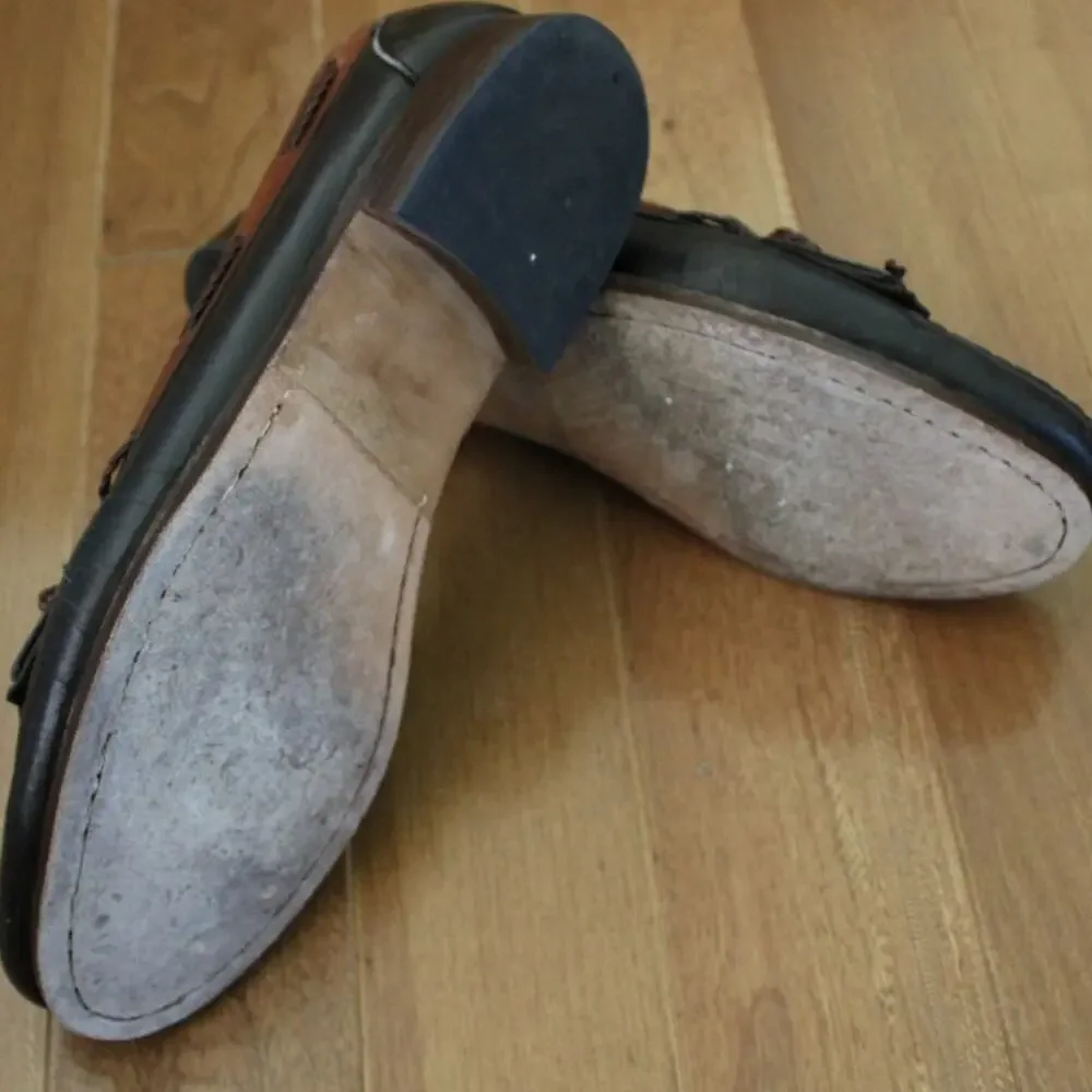 Allen Edmonds Woodstock Kiltie Two Tone Black Brown Leather Loafer‎ Shoes 10